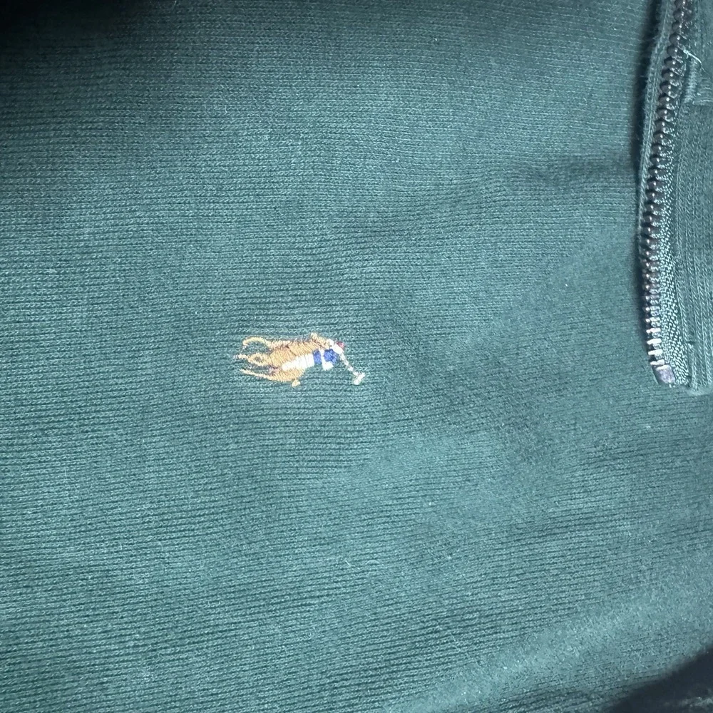 Polo Ralph Lauren Estate Rib Quarter Zip Pullover Sweater Green Men's Large